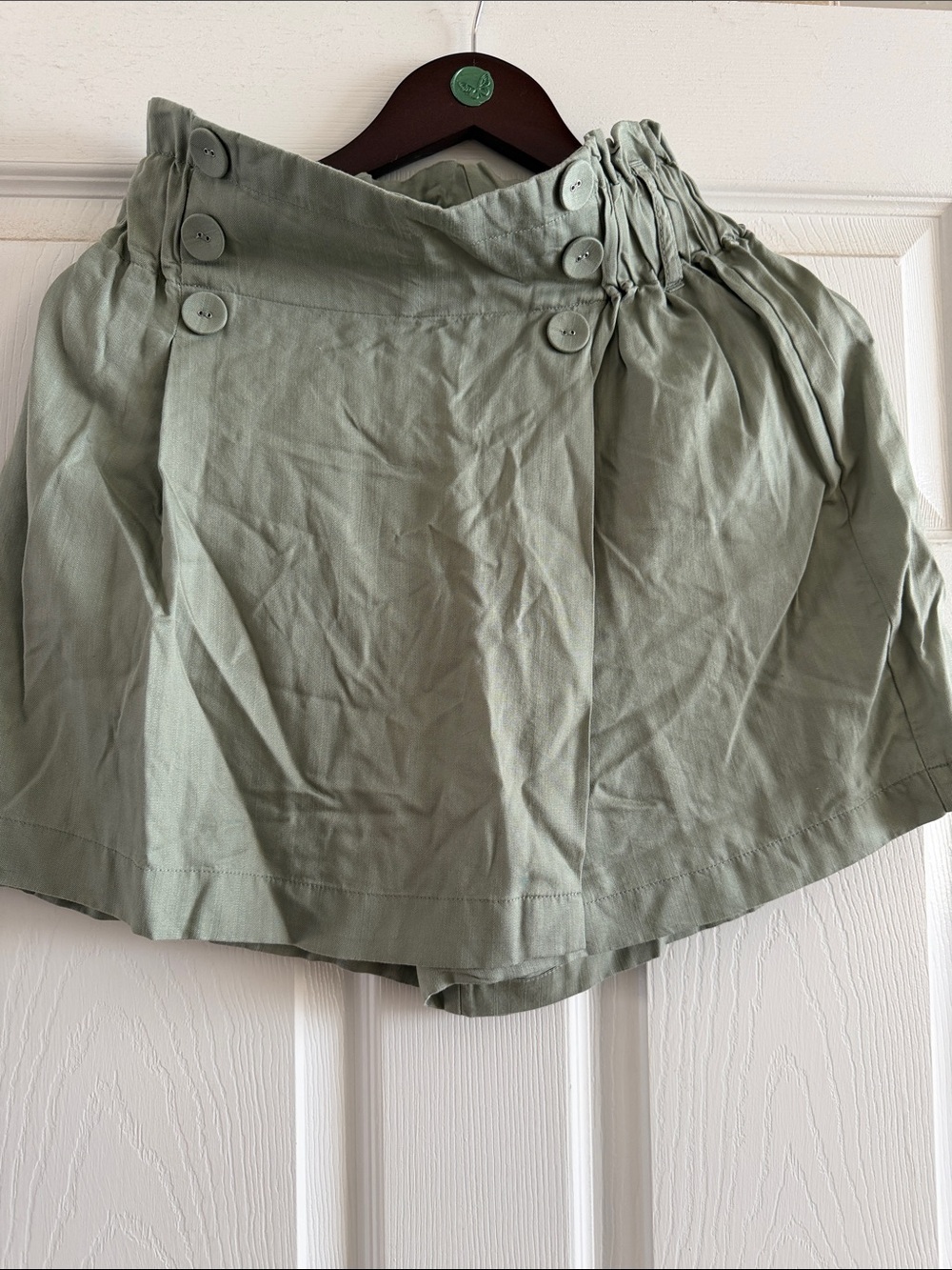 GB girls Sage Green Mini Skirt with Button Detail